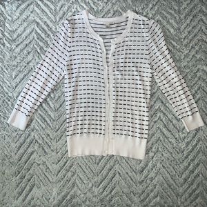 Halogen Black & White Striped Cardigan